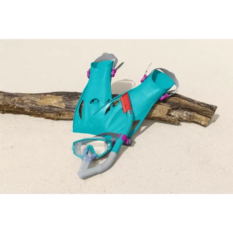 Bestway Conjunto de mergulho máscara, snorkel, barbatanas azul 25020