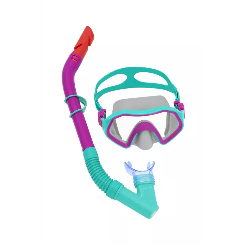 Bestway 25046 Conjunto de snorkel júnior rosa máscara, barbatanas, snorkel para crianças 3-6 anos