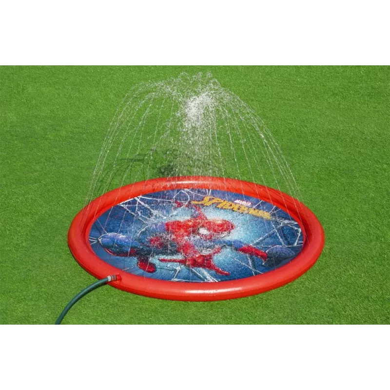 Bestway Tapete de brincar insuflável com fonte Spider-Man 165 cm