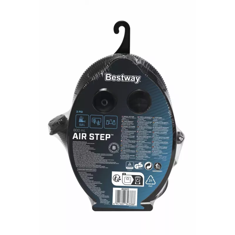 Bestway Bomba de pé 23cm x 15cm 62023 - insuflador/desinsuflador manual com 3 bicos