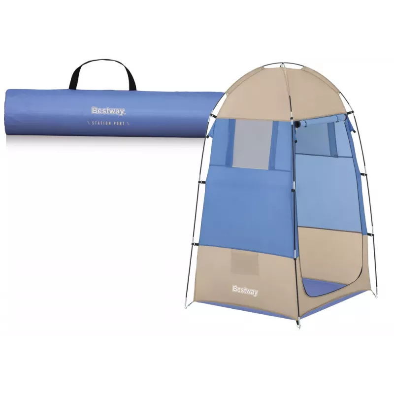 Tenda de vestiário de praia Bestway 110 x 110 x 190 cm azul e cinzento