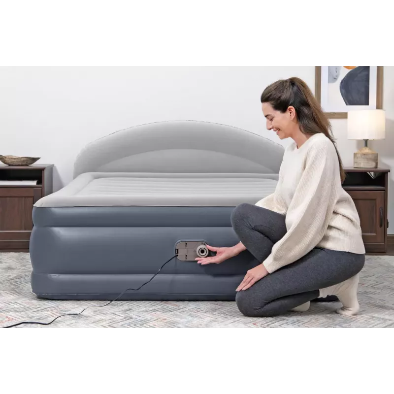 Colchão insuflável Bestway 671BD individual azul-escuro/cinzento