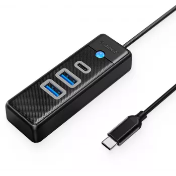 ORICO Hub USB-C para 2x USB 3.0 + USB-C, 5 Gbit/s, 0,15 m, preto