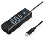 ORICO Hub USB-C para 2x USB 3.0 + USB-C, 5 Gbit/s, 0,15 m, preto