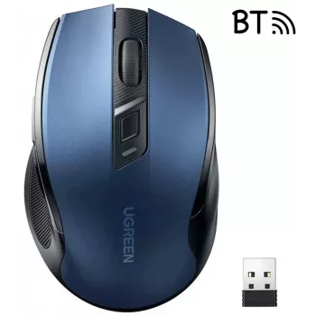 Ugreen MU006 Rato ótico sem fios 2.4GHz / Bluetooth 5.0 4000 DPI - azul