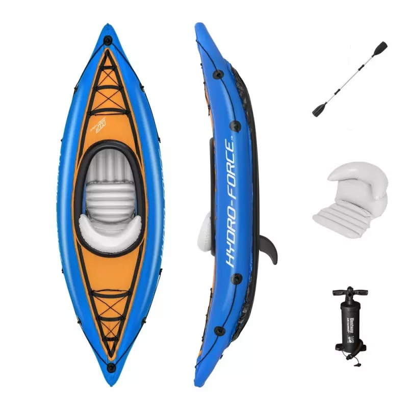 Kayak Bestway Hydro-Force 275 x 81 cm insuflável com remo de alumínio e bomba manual