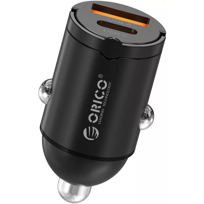 ORICO MR-30-2C-BK-EP Carregador de carro duplo USB-C 30W, preto