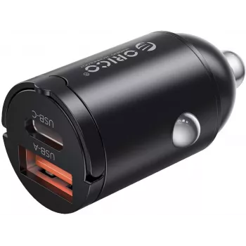 ORICO Carregador de carro de porta dupla 60W com USB-C 30W PD e USB-A 30W QC 3.0 - preto