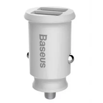Carregador de carro Baseus Rain Mini 2x USB 3.1A branco (CCALL-ML02)