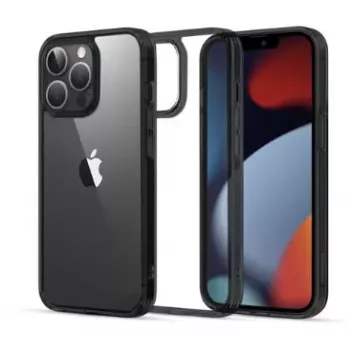 Capa rígida iLike Fusion para Apple iPhone 13 Pro Max com moldura de gel transparente preto