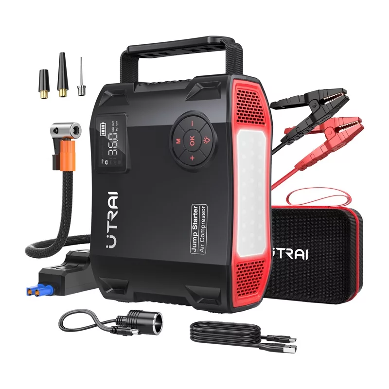 UTRAI JS5 Arrancador com compressor 2000A pico 16000mAh 150 PSI