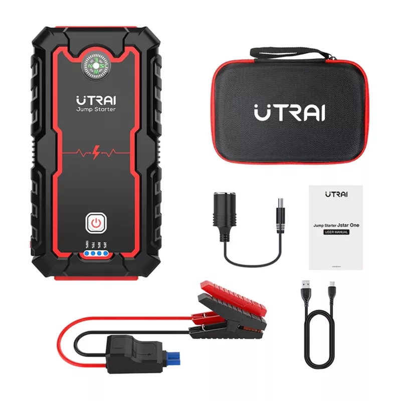 UTRAI JS One Arrancador de carro 1600A pico 16000mAh 12V com lanterna LED