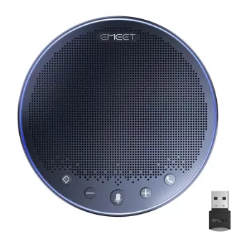 Altifalante de conferência EMEET OfficeCore M3 - matriz de 8 microfones, redução de ruído por IA, Bluetooth 5.1, USB-C, bateria de 18 h