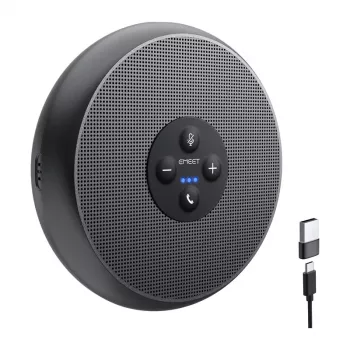 Altifalante de conferência EMEET OfficeCore M1A - USB-C e Bluetooth 5.0, redução de ruído por IA, captação de voz 360°