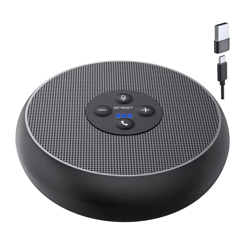 Altifalante de conferência EMEET OfficeCore M1A - USB-C e Bluetooth 5.0, redução de ruído por IA, captação de voz 360°