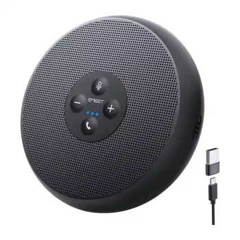 Altifalante de conferência EMEET OfficeCore M1A - USB-C e Bluetooth 5.0, redução de ruído por IA, captação de voz 360°