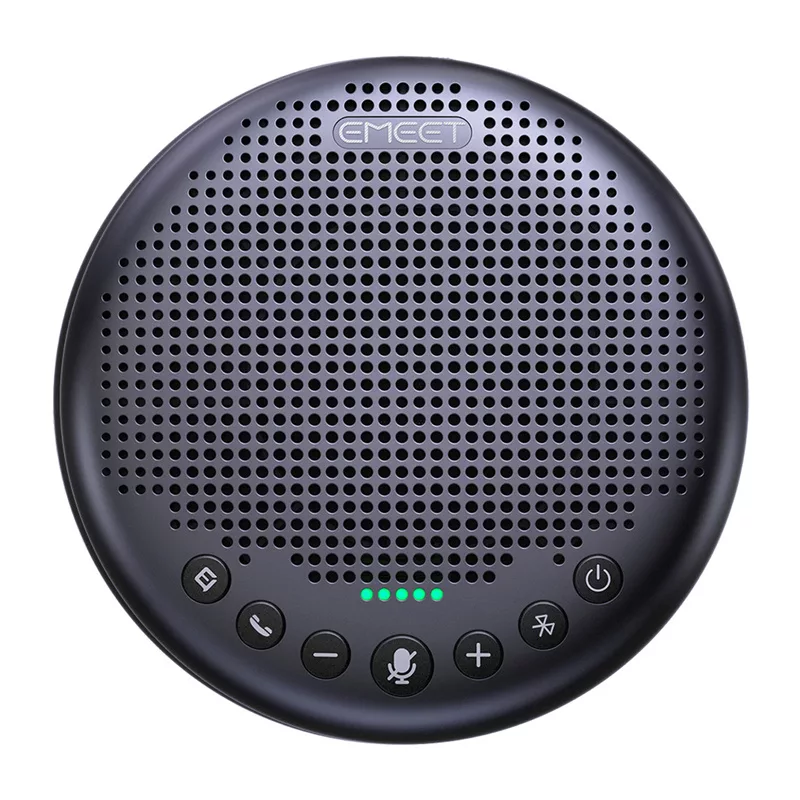 Sistema de conferência EMEET OfficeCore Luna Plus Kit - conjunto de dois altifalantes com ligação em cadeia, microfone omnidirecional 360°, USB-C e Bluetooth 5.0, redução de ruído, bateria de 15 h