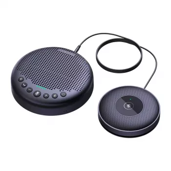 Sistema de conferência EMEET OfficeCore Luna Plus Kit - conjunto de dois altifalantes com ligação em cadeia, microfone omnidirecional 360°, USB-C e Bluetooth 5.0, redução de ruído, bateria de 15 h