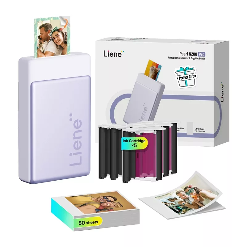 Impressora fotográfica portátil LIENE Pearl N200 Pro 2x3 (roxo)
