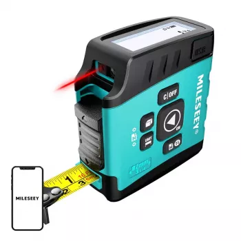Medidor de distância laser Mileseey DT20 com fita métrica 40m