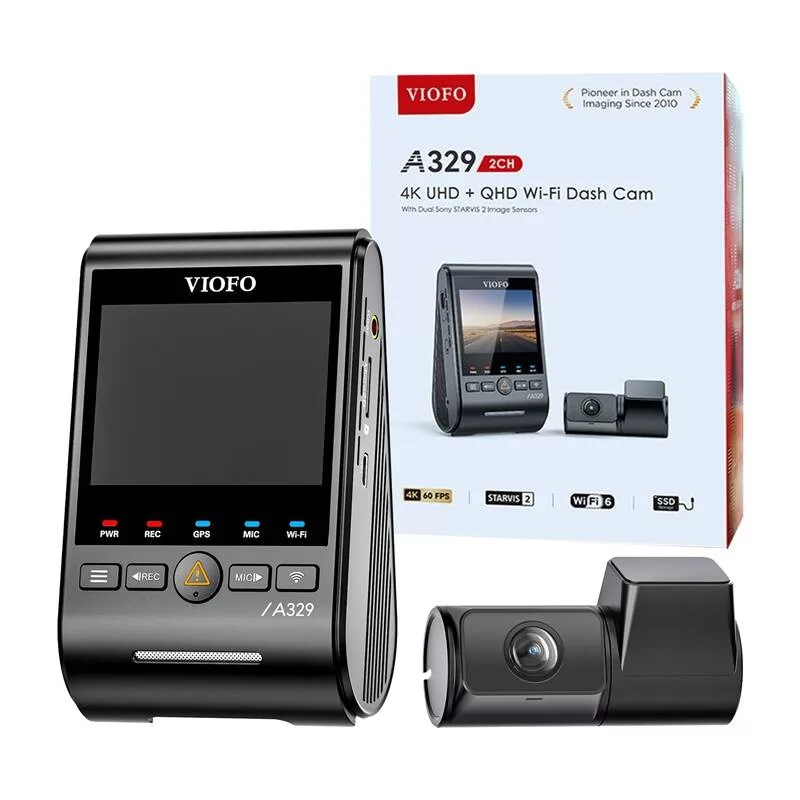 VIOFO A329S-2CH Dashcam Dual-Channel 4K+2K com GPS e Wi-Fi