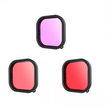 Conjunto de filtros à prova de água para objetiva TELESIN para GoPro Hero 9 / Hero 10 / Hero 11 / Hero 12 (GP-FLT-904)