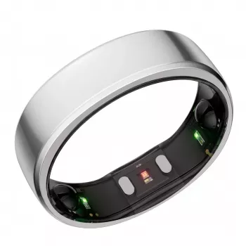 RingConn Smart Ring Gen2 para homem e mulher - wearable de monitorização de sono e fitness - frequência cardíaca - Future Silver tamanho 7