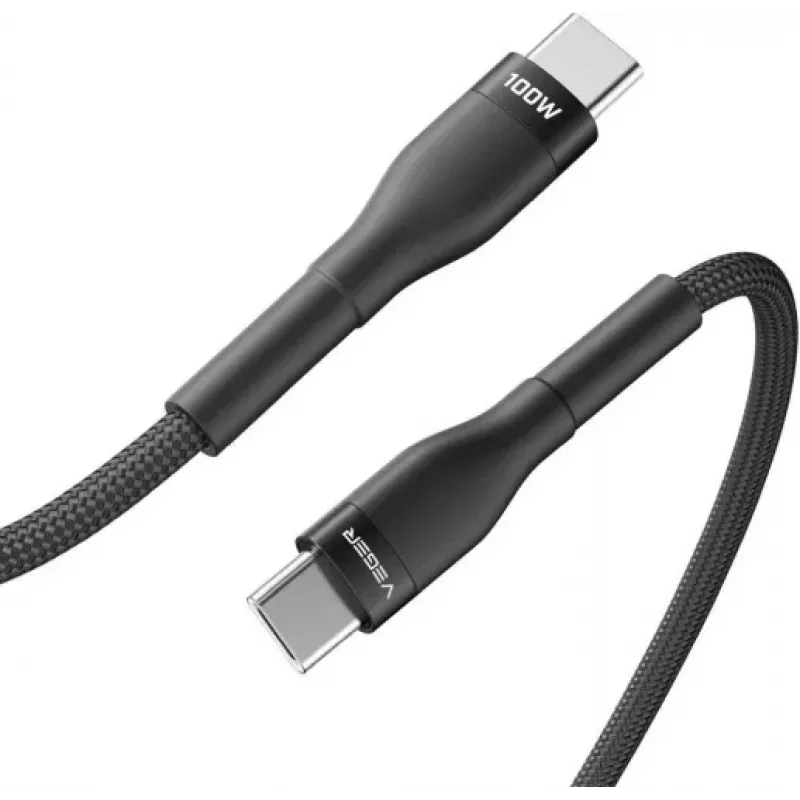 VEGER Cabo USB-C para USB-C PD 100W 1,5m, Preto