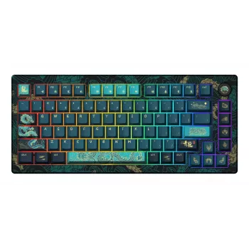 AKKO MOD007V3 HE Teclado mecânico com fios 75% com interruptores de efeito Hall, caixa de alumínio CNC, teclas PBT ASA, RGB, preto