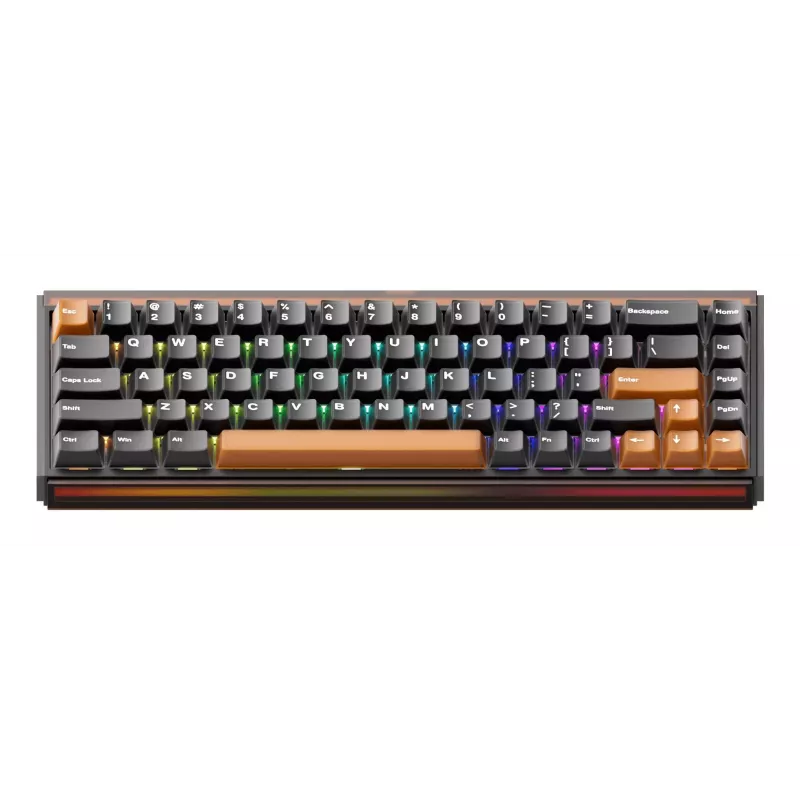 AKKO RAY68-HE Castanho Teclado mecânico gaming 68 teclas trimodo sem fios