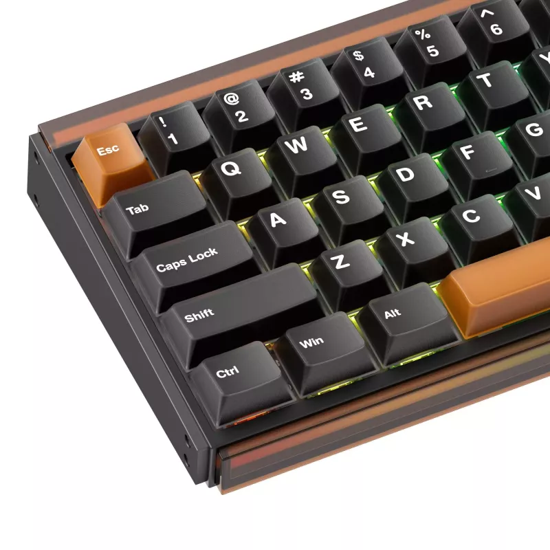 AKKO RAY68-HE Castanho Teclado mecânico gaming 68 teclas trimodo sem fios