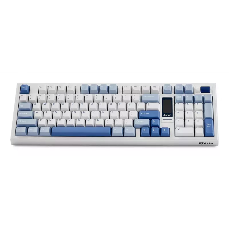 AKKO 5098B Glacier Teclado mecânico trimodo 98 teclas (branco/azul/cinzento)