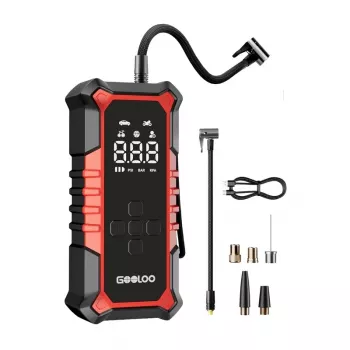 GOOLOO A6 Gear compressor de ar - insuflador de pneus digital com 150 PSI, bateria 6000mAh, lanterna LED, carregamento USB-C