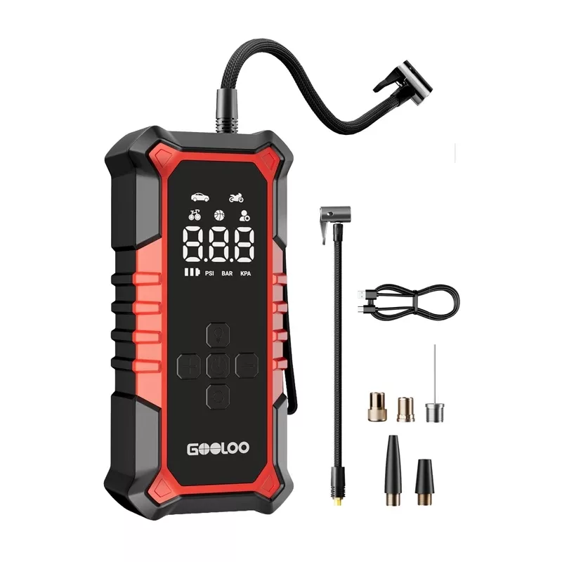 GOOLOO A6 Gear compressor de ar - insuflador de pneus digital com 150 PSI, bateria 6000mAh, lanterna LED, carregamento USB-C