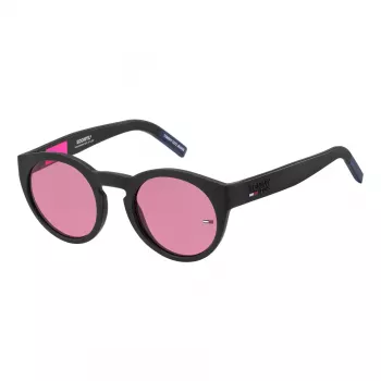 Óculos de sol unissexo Tommy Jeans TJ-0003-S-003 armação preta lentes cinzentas 48/22/140 mm