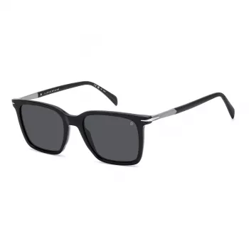 DAVID BECKHAM DB-1130-S-ANS Óculos de sol homem, Piloto/Quadrado, Armação preta, Lentes cinzentas, 53/19/145 mm