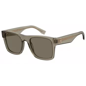 Óculos de sol Tommy Hilfiger TH-2118-S-10A para mulher armação preta lentes cinzentas 53 mm