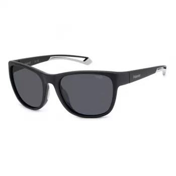 Óculos de sol unissexo POLAROID SPORT PLD7051S003 - armação preta, lentes cinzentas polarizadas, 57 mm