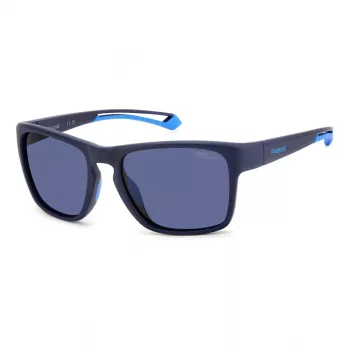 Óculos de sol retangulares polarizados de homem Polaroid Sport PLD7052SFLL - preto/cinzento 56 mm
