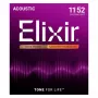 Cordas para guitarra acústica Elixir Strings 11027 Custom Light NANOWEB (11-52)