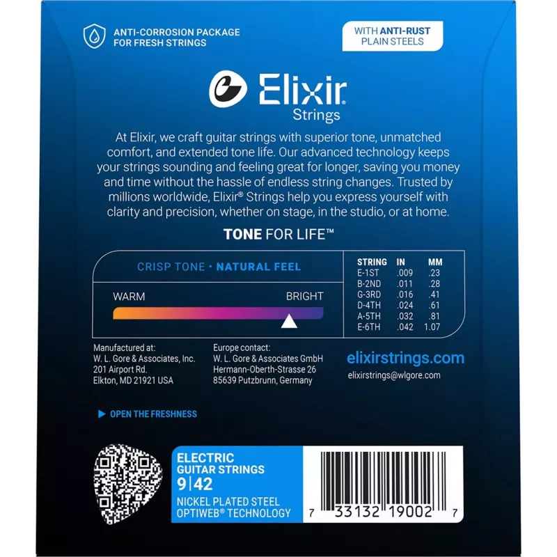 Cordas para guitarra elétrica Elixir 12000 Super Light (9-42) PW