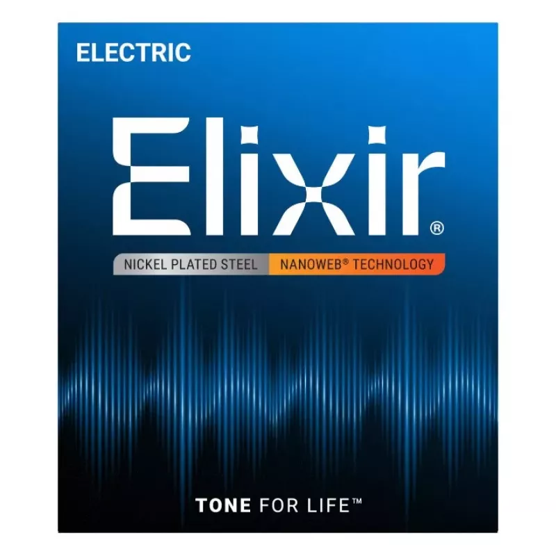 Cordas para guitarra elétrica Elixir Strings 12002 Nanoweb, Super Light .009-.042, pack de 6
