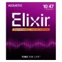 Cordas para guitarra acústica Elixir 16002 NANOWEB Phosphor Bronze Extra Light (10-47)