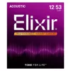 Cordas para guitarra acústica Elixir 16052 Phosphor Bronze Light NANOWEB (12-53)
