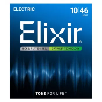 Cordas para guitarra elétrica Elixir 19052 Optiweb Light (10-46)