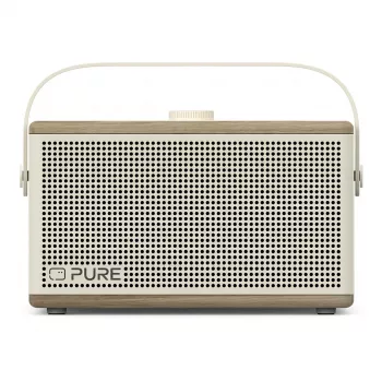 Pure Classic Aura altifalante Bluetooth portátil com retroiluminação, branco/carvalho