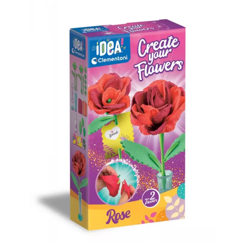 Clementoni Idea Art conjunto criativo Mini Flower Factory – Rosa 18168