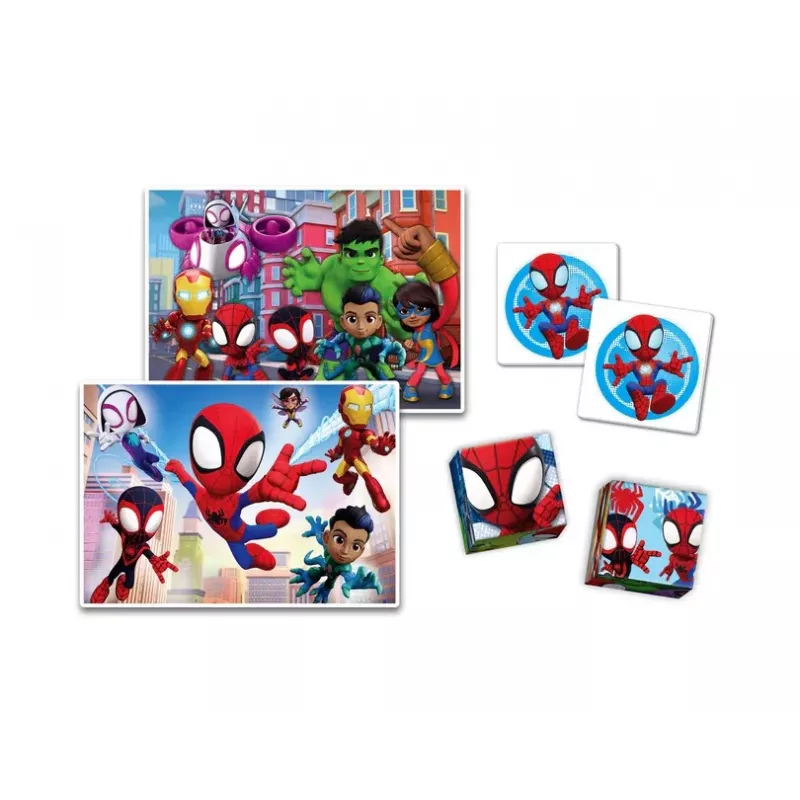 Clementoni Marvel Spidey conjunto educativo puzzle, memo e blocos 18295