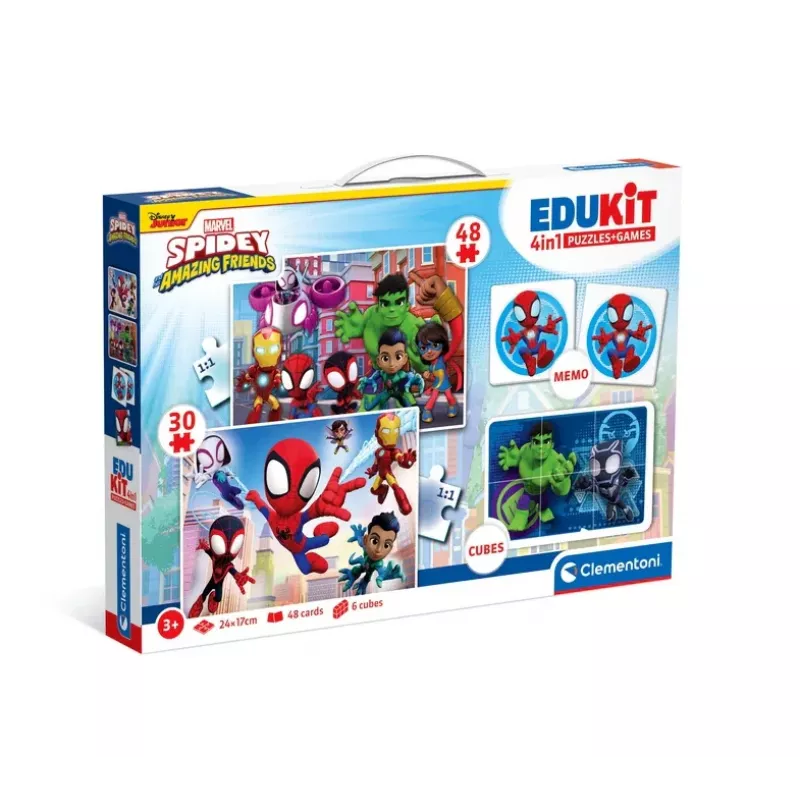 Clementoni Marvel Spidey conjunto educativo puzzle, memo e blocos 18295