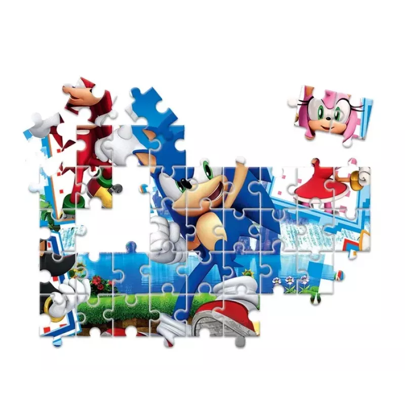 Clementoni conjunto de jogos educativos puzzle, memo e blocos de construção Sonic 28389